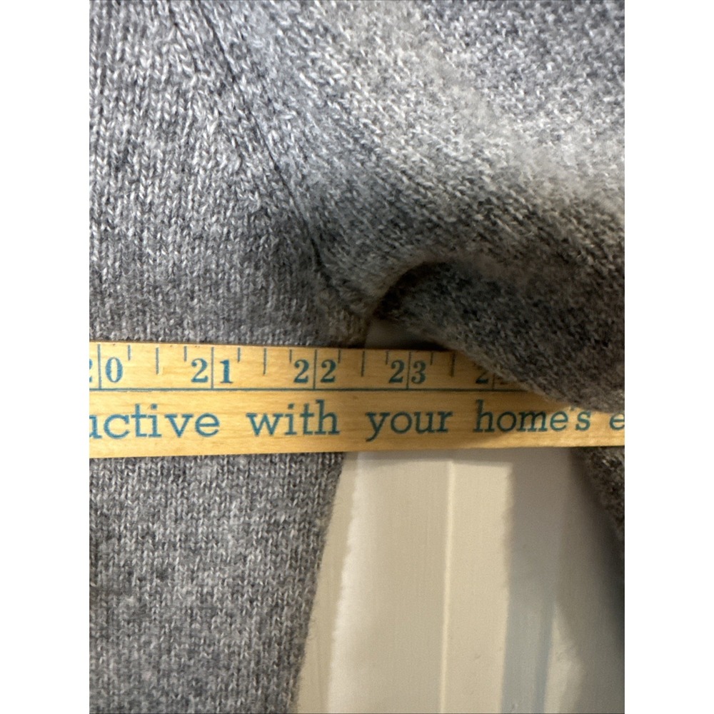 Enzo Mantovani Mens Large 100% Wool Quarter Zip Sweater Gray Pullover Mock Neck - Picture 3 of 5